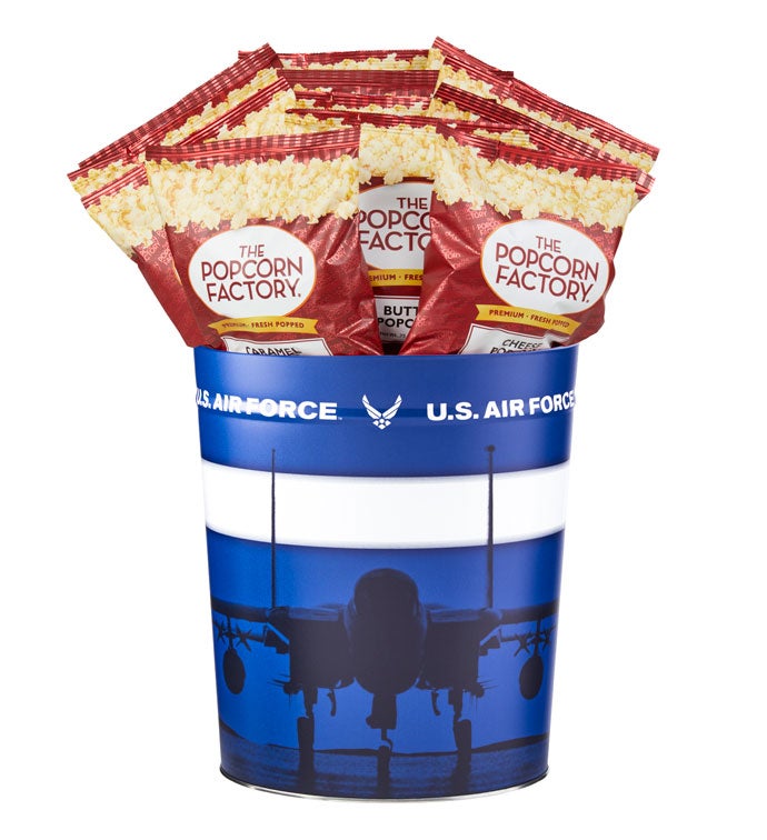 US Air Force Popcorn Tin with 15 Bags of Popcorn